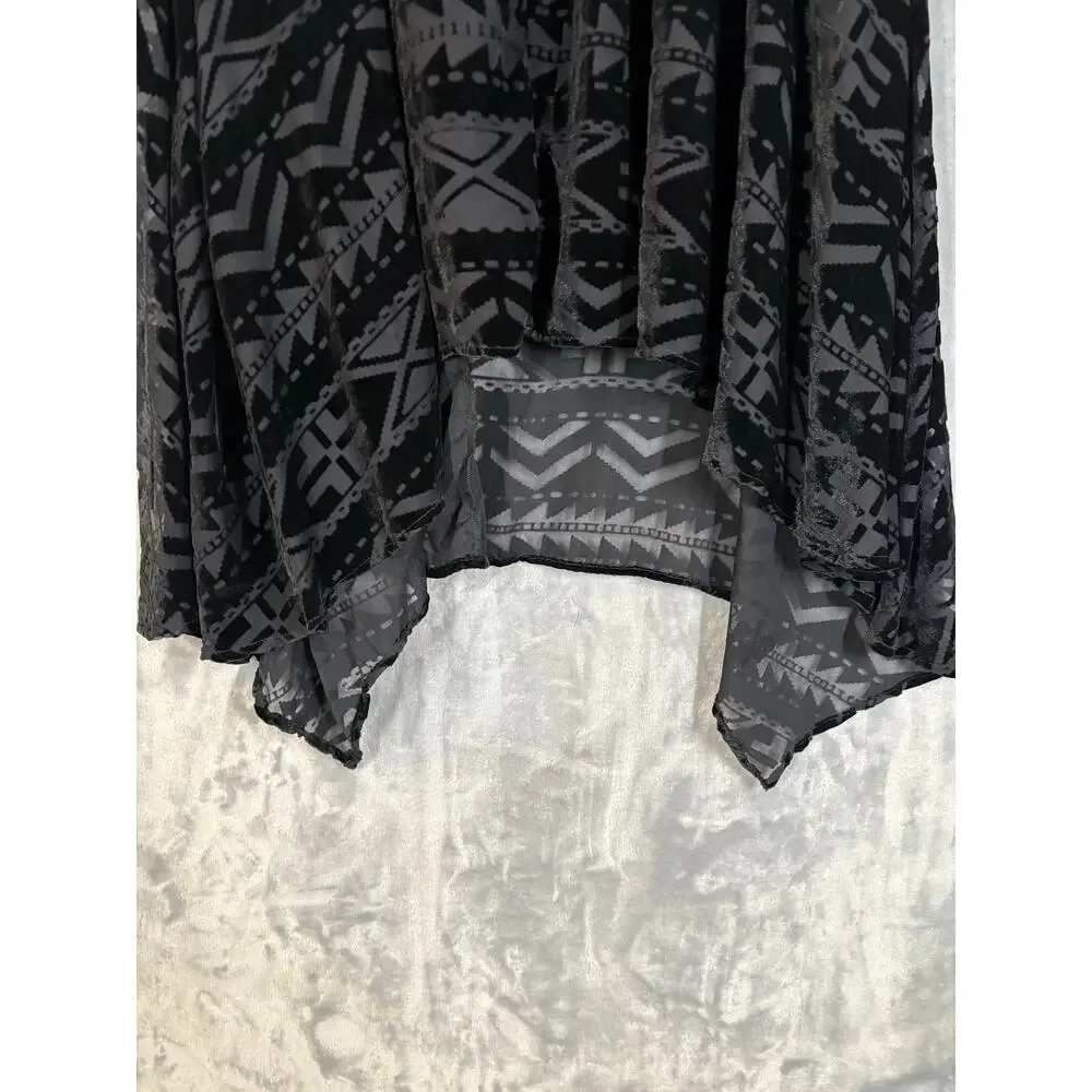 Ralph Lauren Velvet Burnout Aztec Southwest Hi-low Midi Skirt‎ XL Asymmetrical